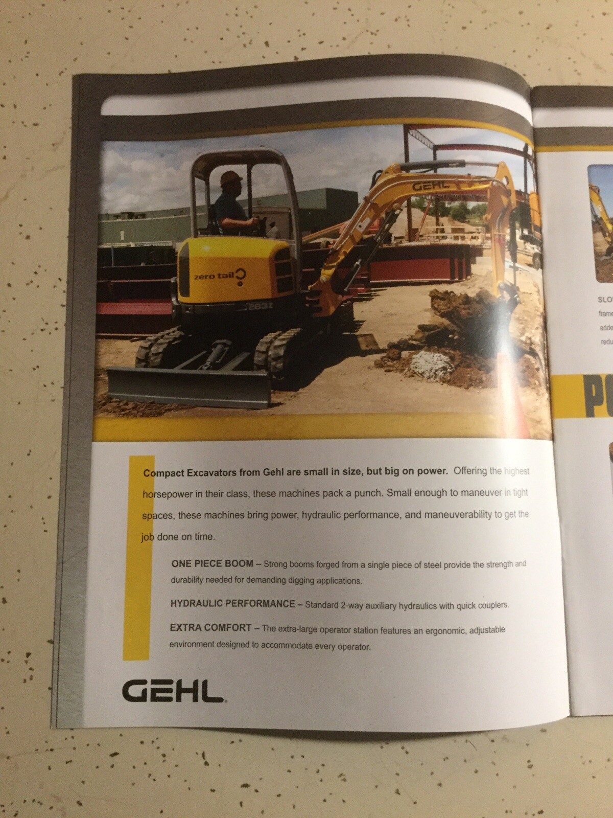 GEHL FULL LINE COMPACT EXCAVATORS 12 PAGES 2011 Sales Brochure