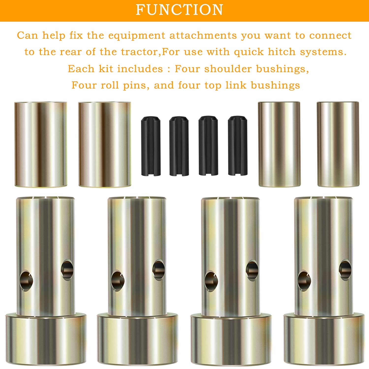 Quick Hitch Adapter Bushing Kits Heavy Duty Steel Category One Tool Tuff Bushing