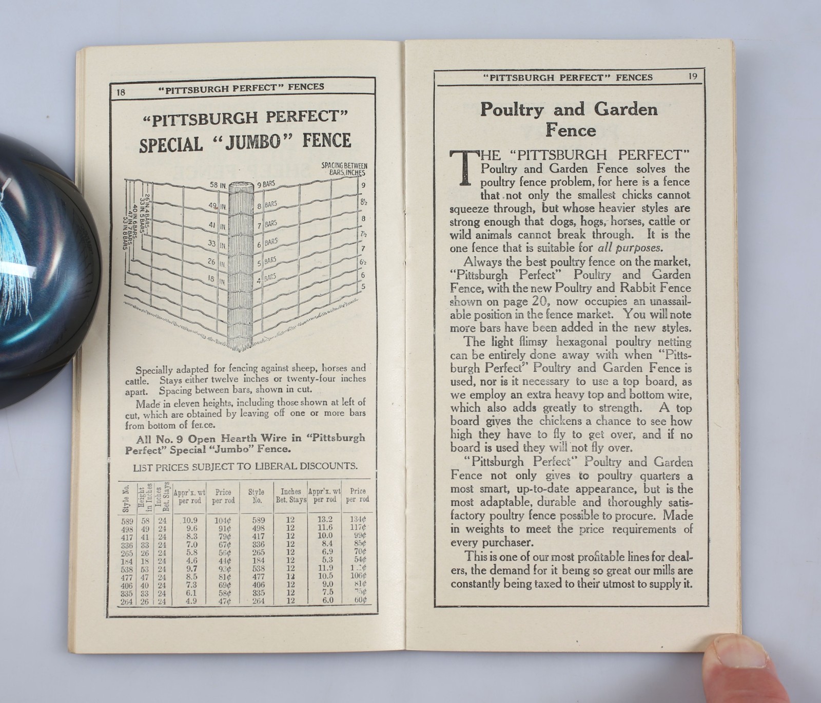 Vintage 1911 Pittsburgh Steel Co. Perfect Electrically Welded Fence Brochure