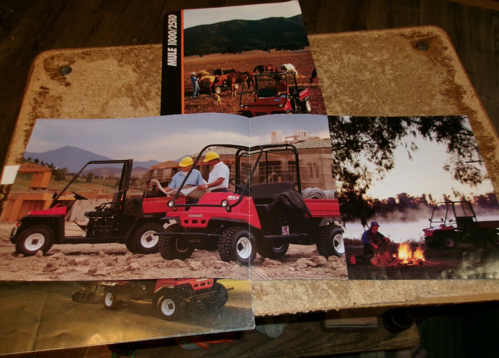 3-lot 1990’s kawasaki mule 2 page brochures good used