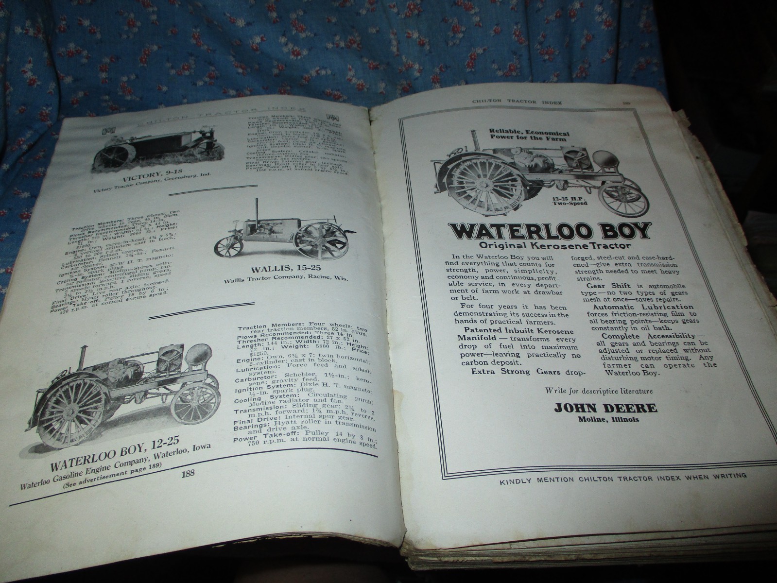 Chilton Tractor Index Pages 163-450 Unknown Date Very Early Rough Condition