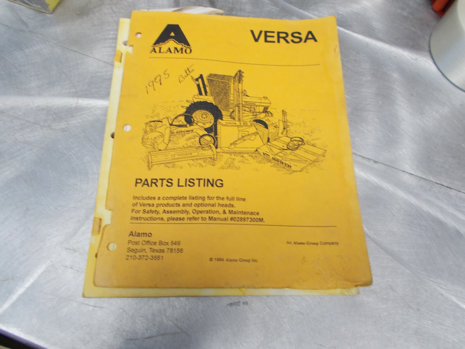 Alamo Versa Mower Ditcher Operator’s Manual – Version 1994