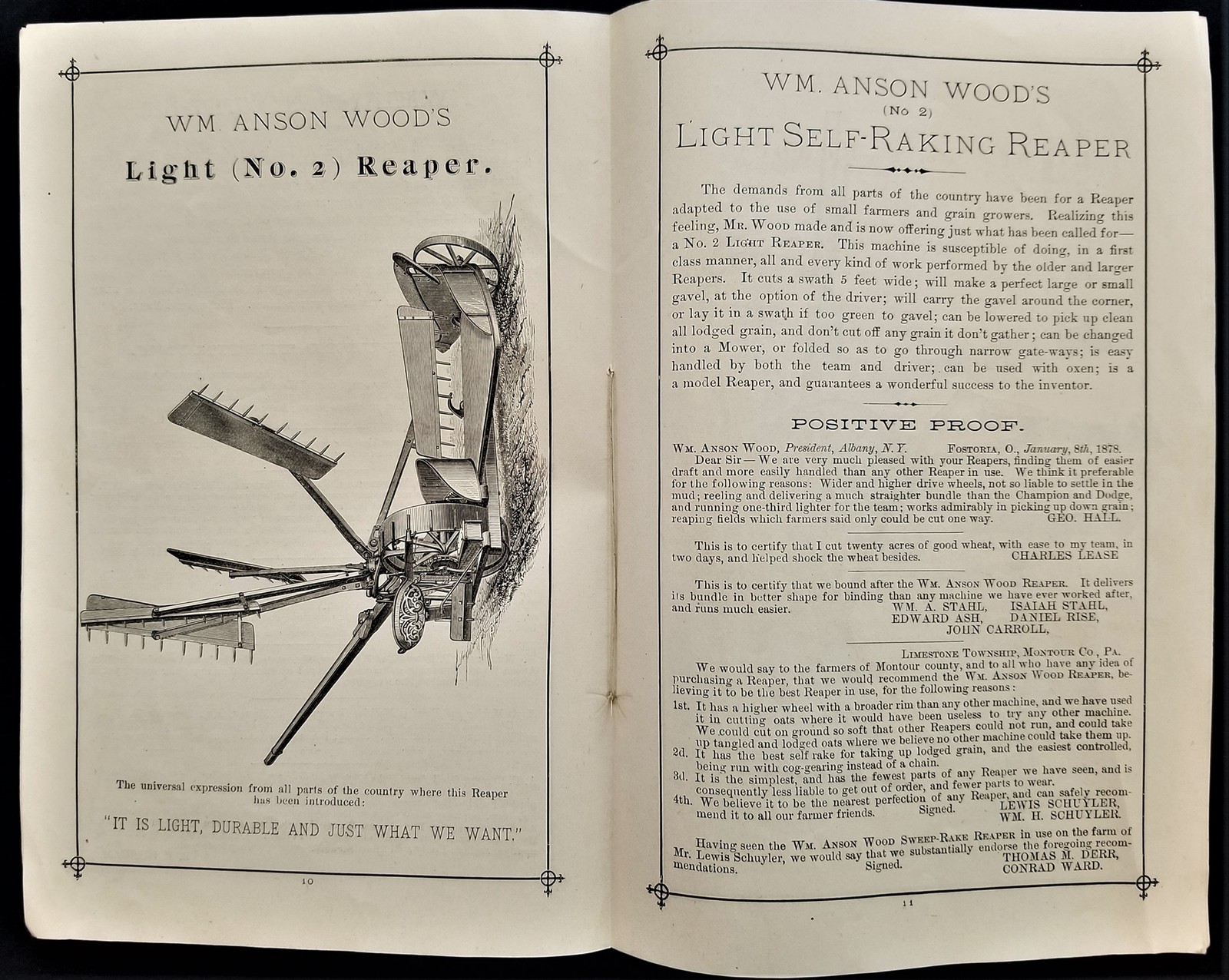 1877 antique EAGLE MOWERS CATALOG agriculture Wm Anson Wood oldtown me BACHELDER