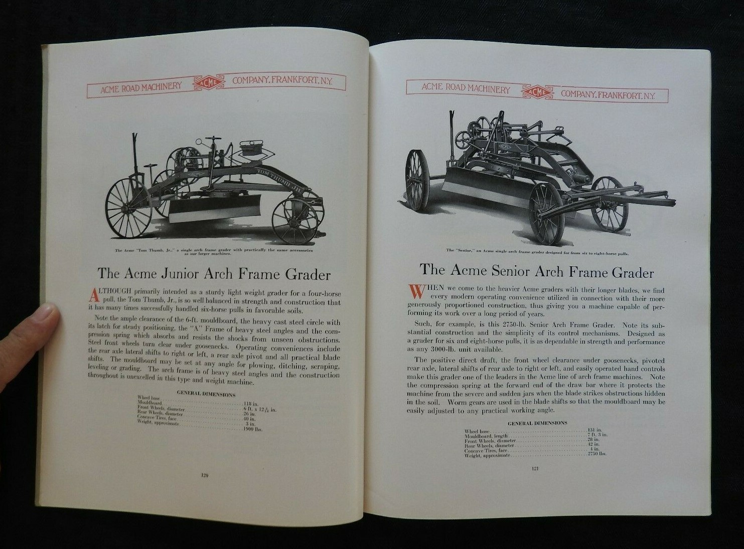 1927 ACME MACHINERY COMPANY “ROAD GRADERS” CATALOG BROCHURE TANKERS FRANKFORT NY