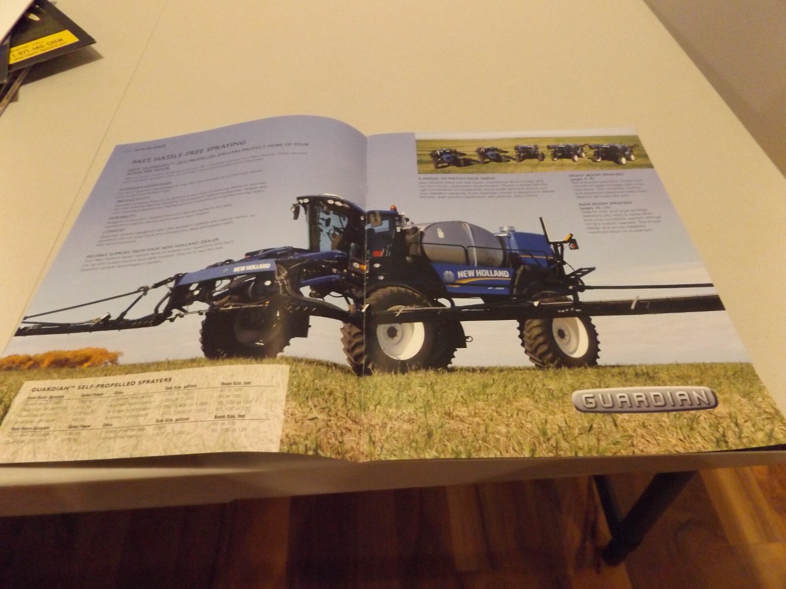 NH GUARDIAN SELF-PROPELLED FRONT AND REAR BOOM SPRAYERS , NH31240F61 2011