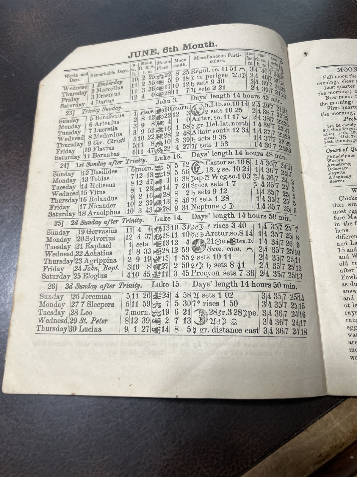 HTF 1887 Lancaster Pa Almanac J. Baer’s & Sons Booksellers