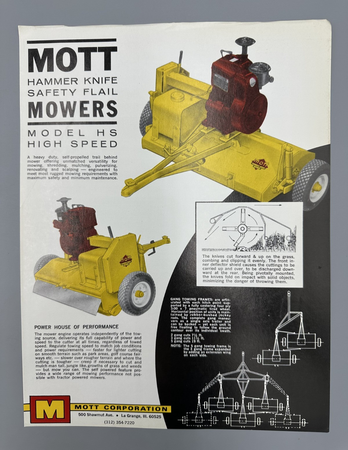 1970s MOTT Hammer Knife MOWERS Farm Advertising Vintage