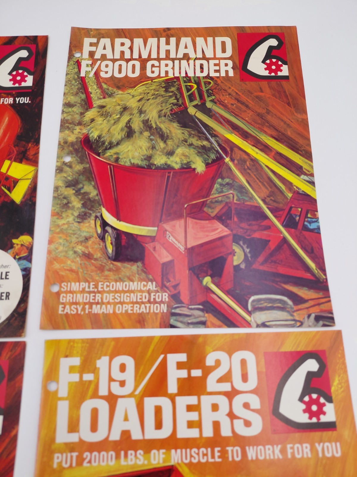 Lot Of 4 Vintage Farmhand Brochures- Blower- Loaders- Grinder- Feed Master