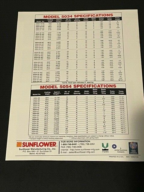 Sunflower Series 5000 Field Cultivator & 9000 Grain Drill Dealer’s Brochure