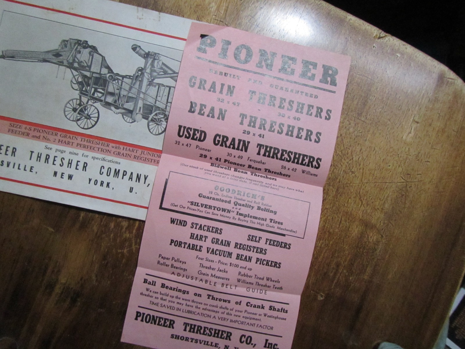 Early 1900’s Pioneer Thresher Brochure-Shortsville,NY Farm Implement Rarely Seen