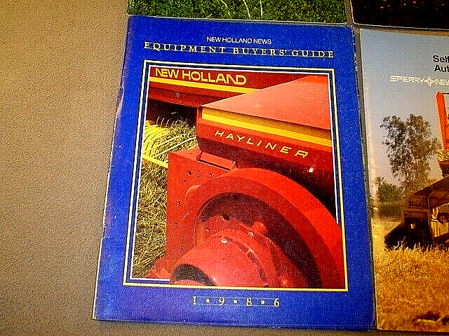 4 SPERRY NEW HOLLAND BROCHURE~DISCBINE~HAYBINE~’86 BUYERS GUIDE~AUTO BALE WAGONS
