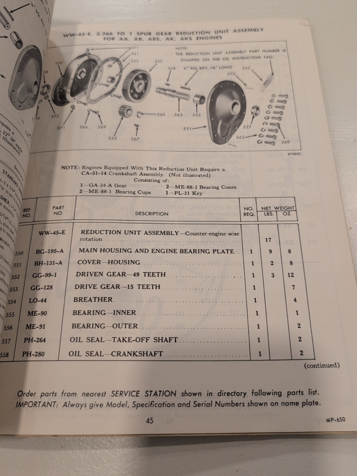 Vtg Wisconsin Engine Instruction Book Part Model AA AB ABS ABN AK AKS AKN