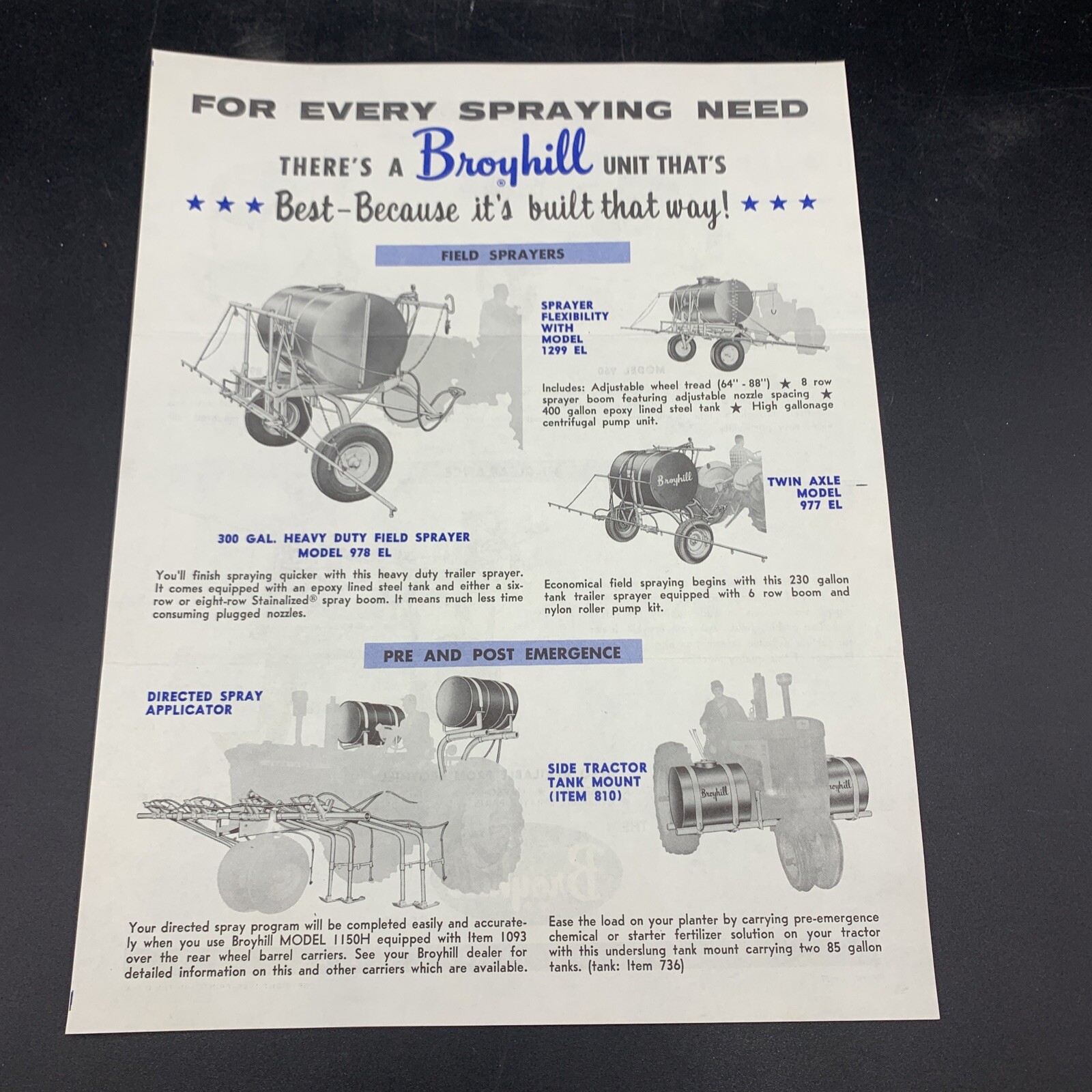 Lot of 3 Broyhill Company Farm Equipment Sales Brochures-Dakota City Nebraska