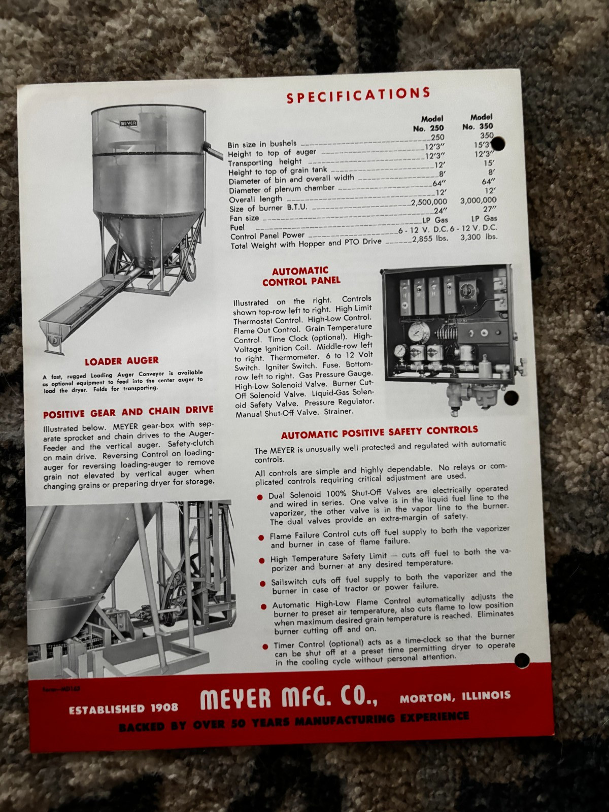 Meyer 250 350 Grain Dryers for 1963 Brochure DCPA26