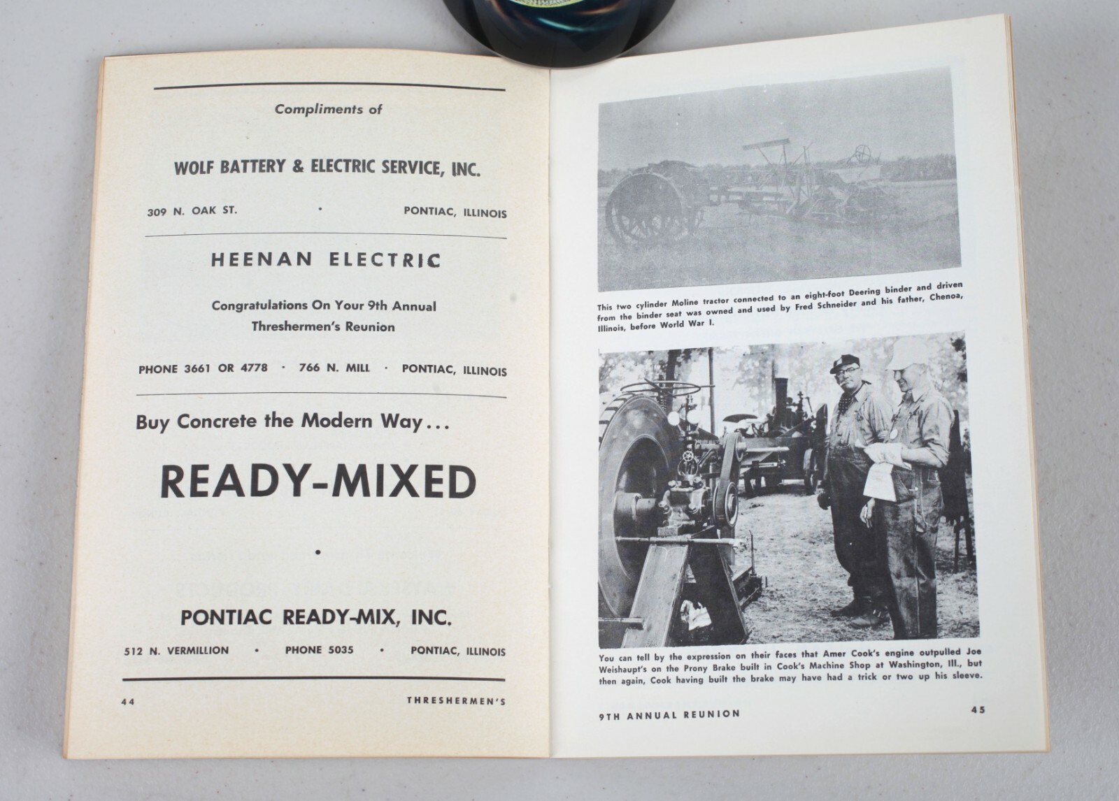 1957 Central States Threshermen’s Reunion Official Program Pontiac Illinois