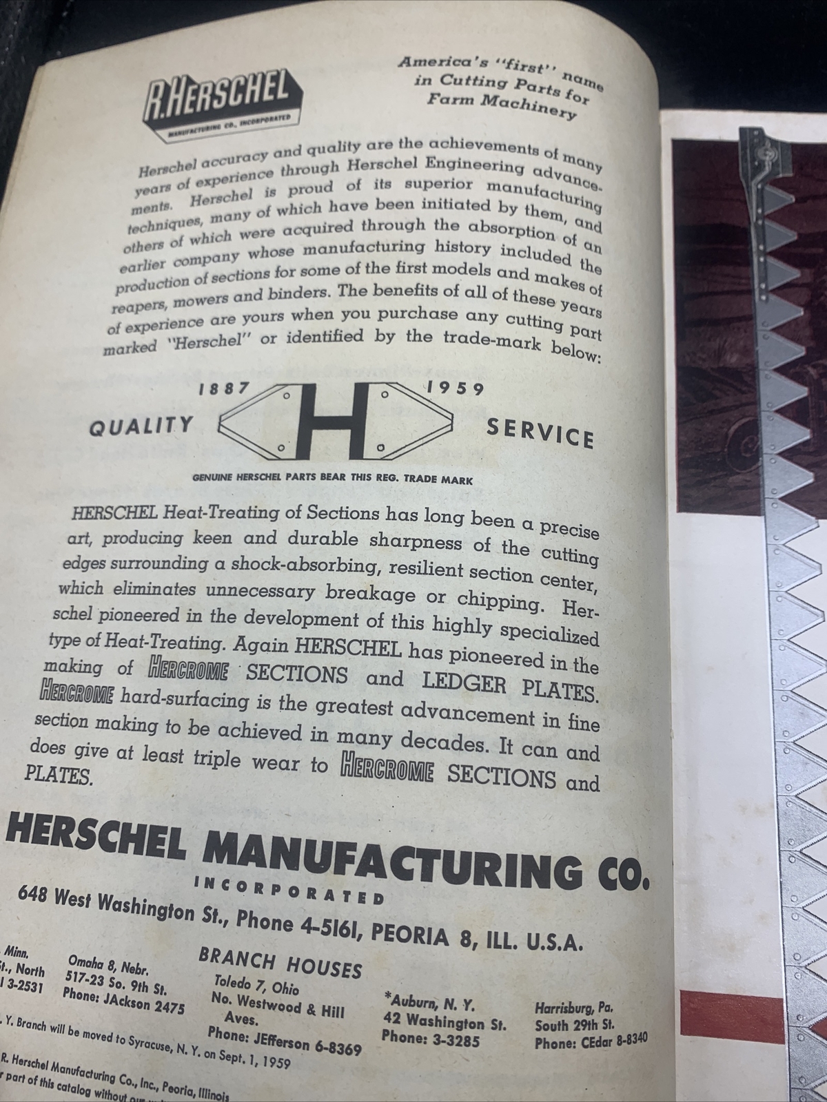 1959 Des Moines Iron Co Repair Parts Catalog Mowers/Combines/Swathers/Harvester