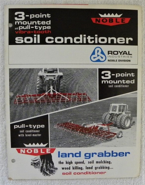 Noble Land Grabber Soil Conditioner, Farm Equipment Color Dealer Advertising