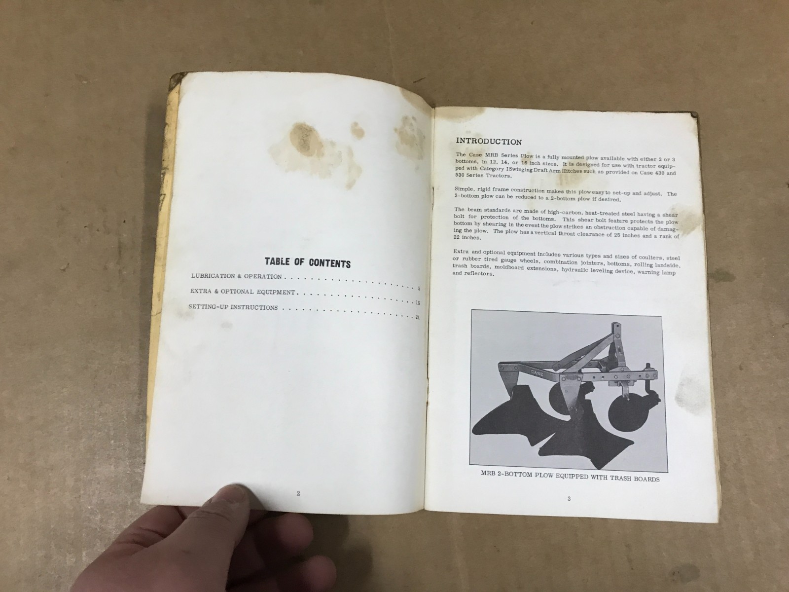 Vintage MRB Series Moldboard Plow Operator’s/Instructions Manual