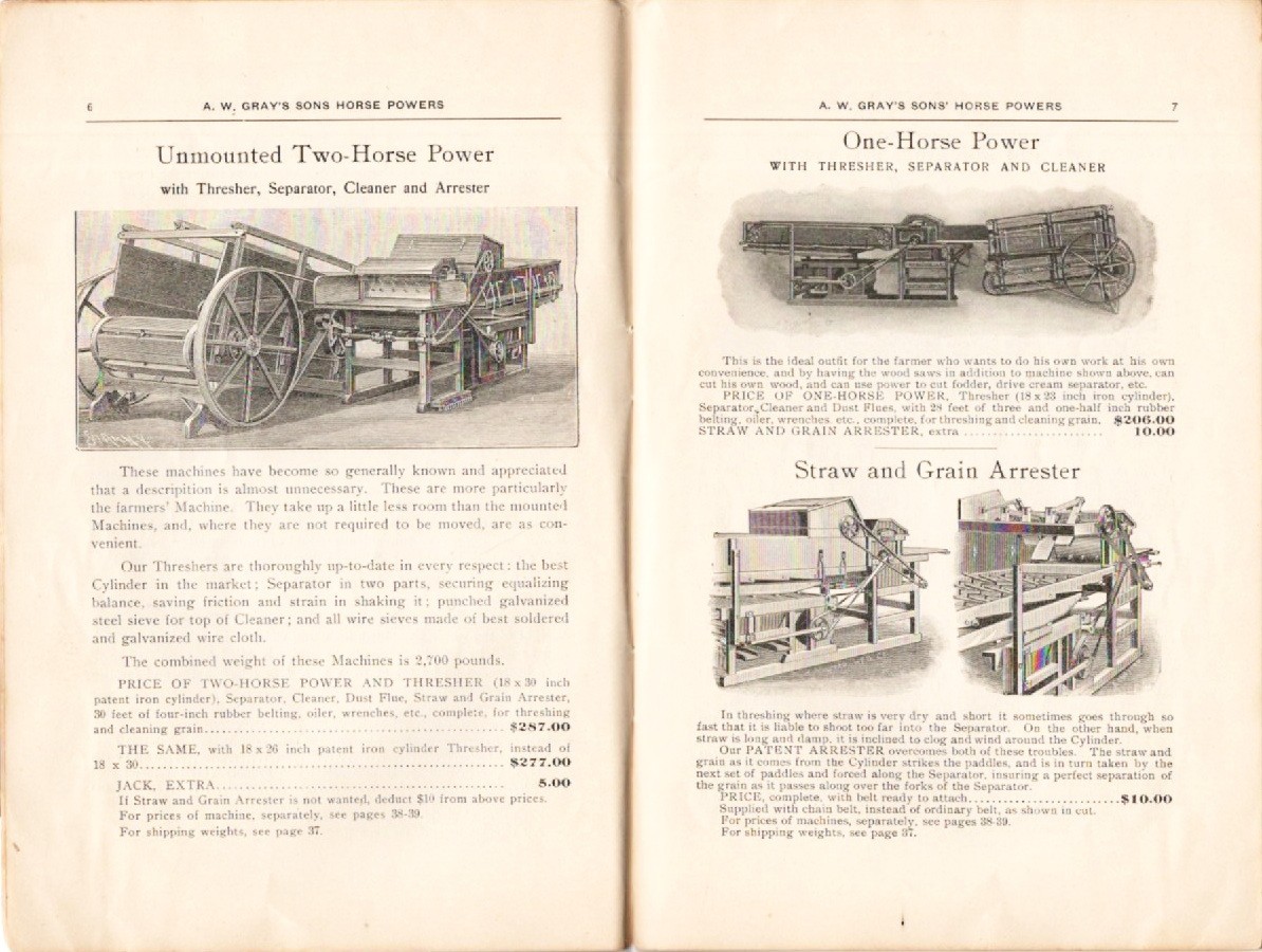 Original Antique 1905-1906, A W. Gray’s Sons Farm Equipment Catalog with prices