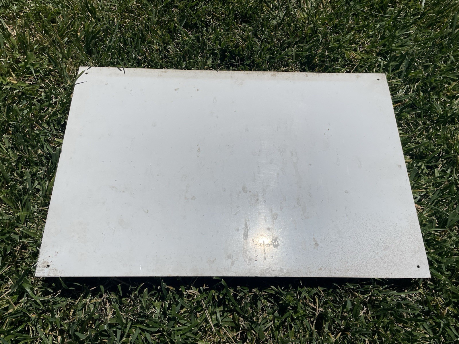 NICE VINTAGE 1970s KANSAS FARMERS UNION METAL WARNING REWARD AG SIGN 18×12″