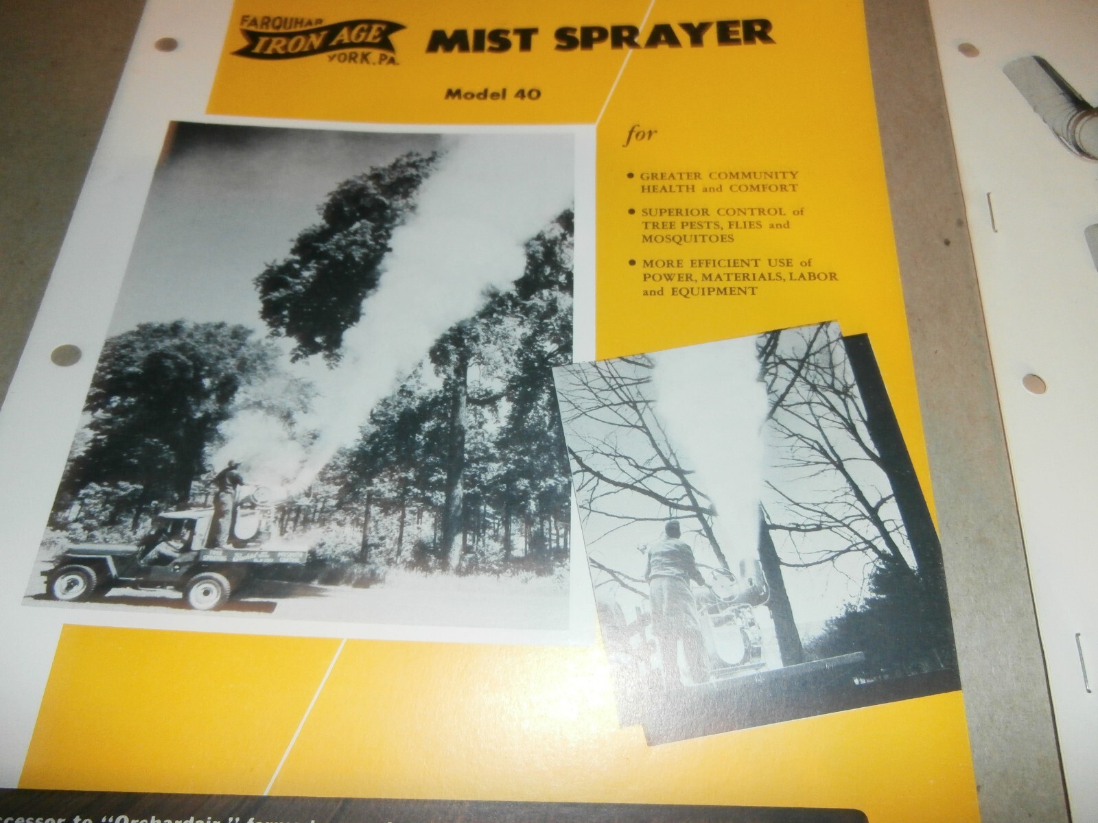 2 Vintage Farquhar Iron Age York PA Super Mist Sprayer Brochures 125 & 40