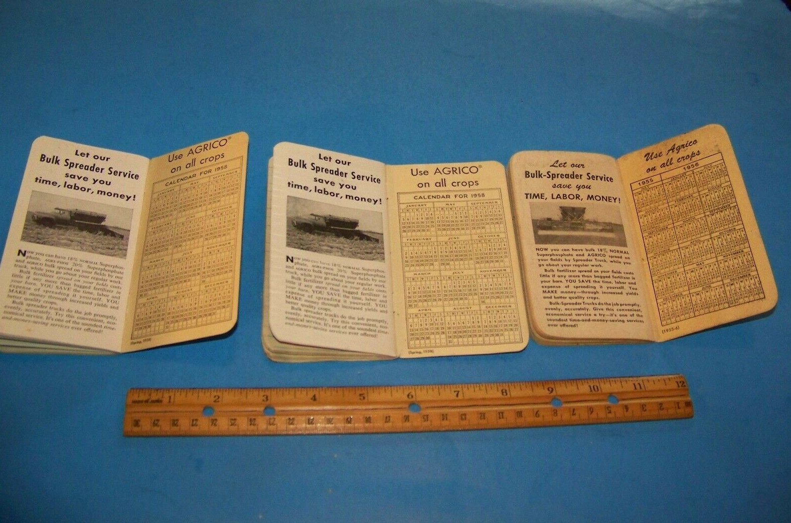 Agrico Memo Books ( 3 ) 1958 & 1956 “The Nation’s Leading Fertilizer”