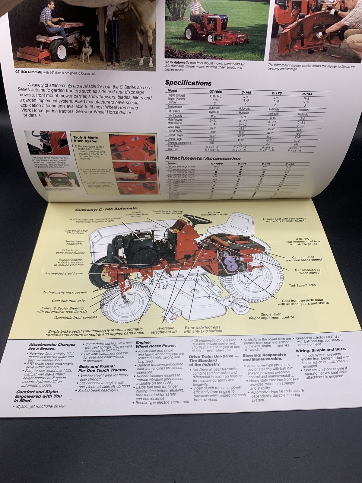 Lot of 6 Original NOS Wheel Horse Lawn & Garden Tractor Brochures-1980 thru 1984