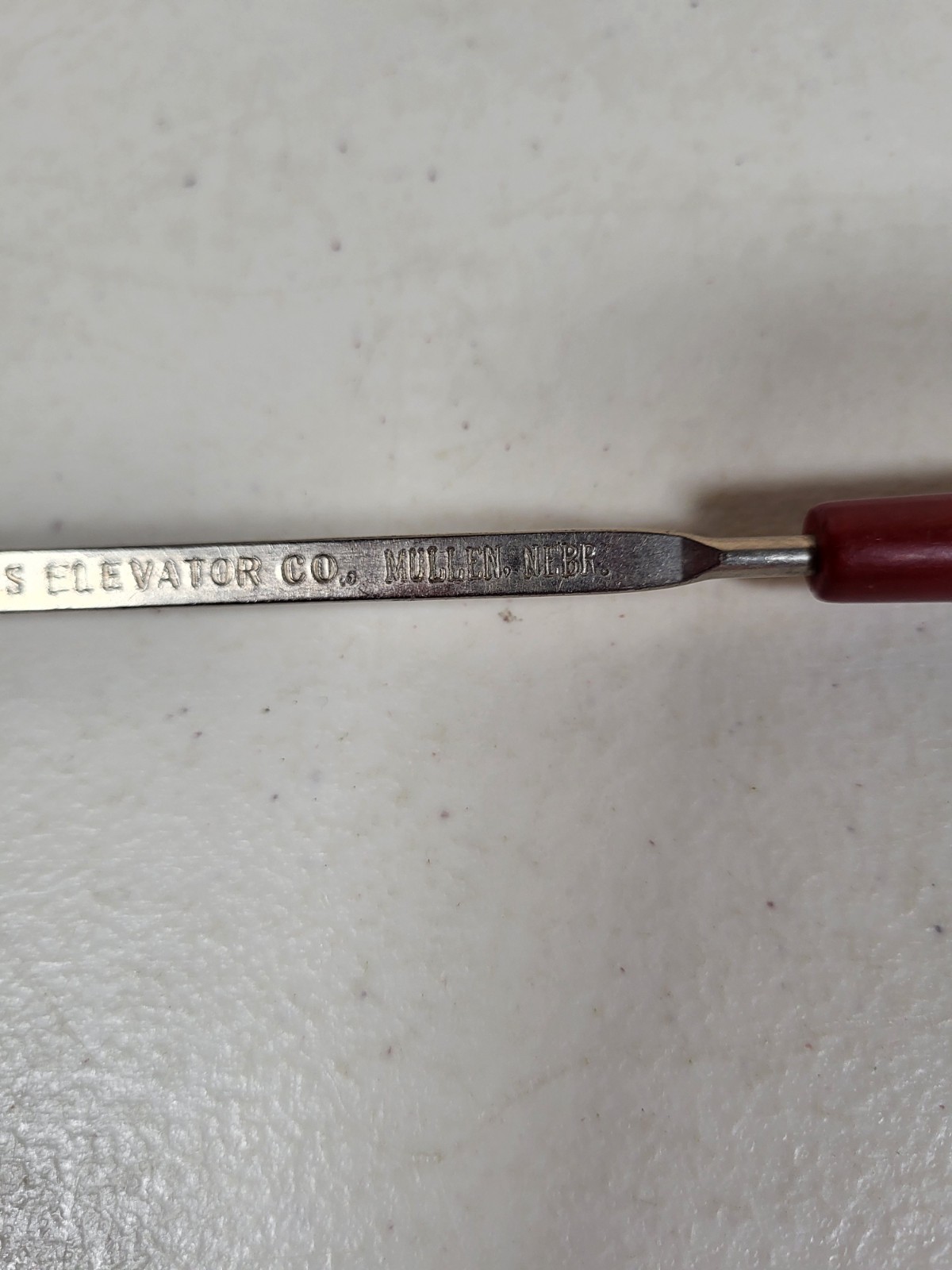 Farmer’s Elevator Co. Mullen Nebraska Ladle Vintage Advertising