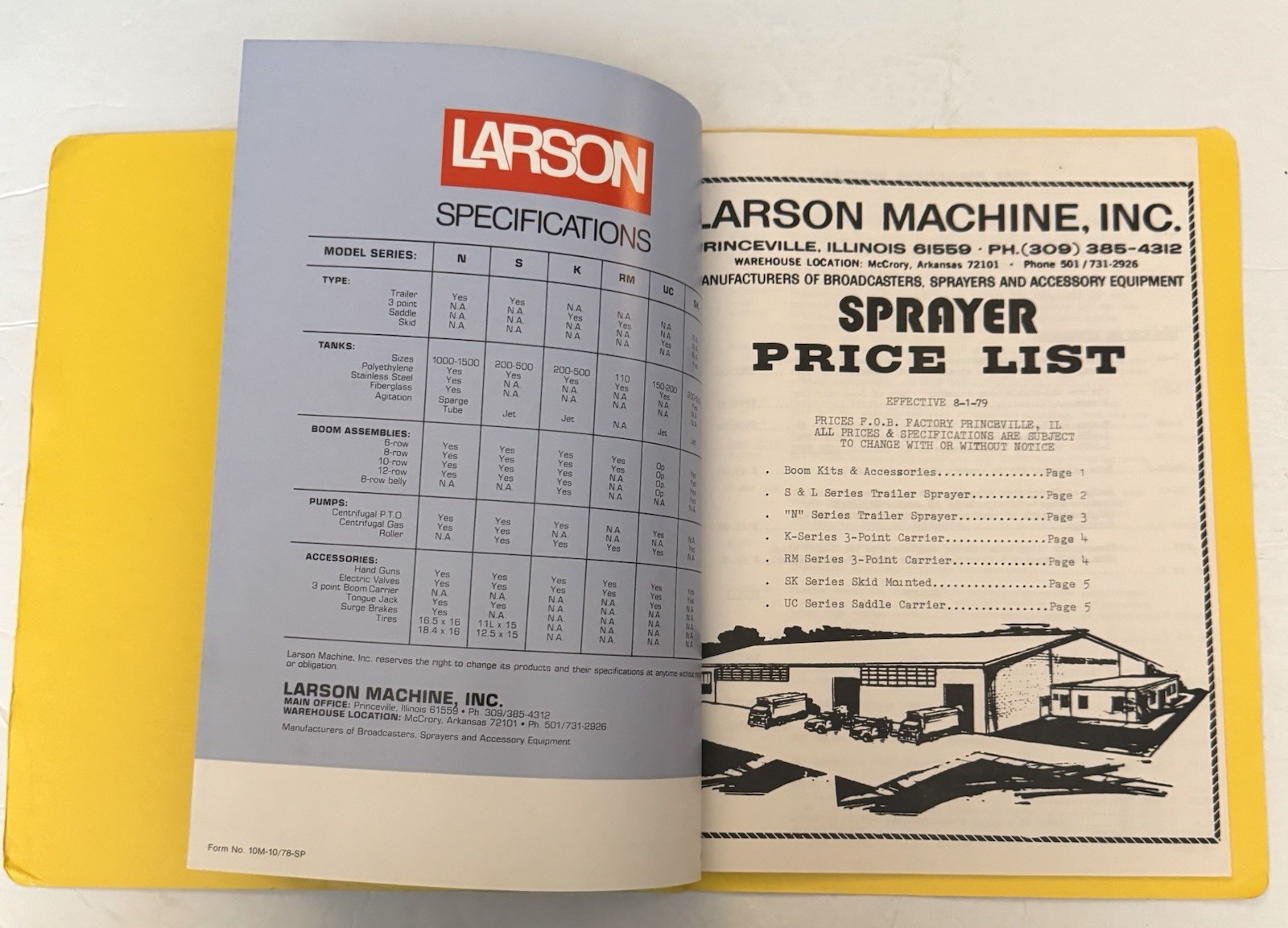 Vintage 1979 Larson Machine Catalog Agricultural Farming Equipment Catalog Price