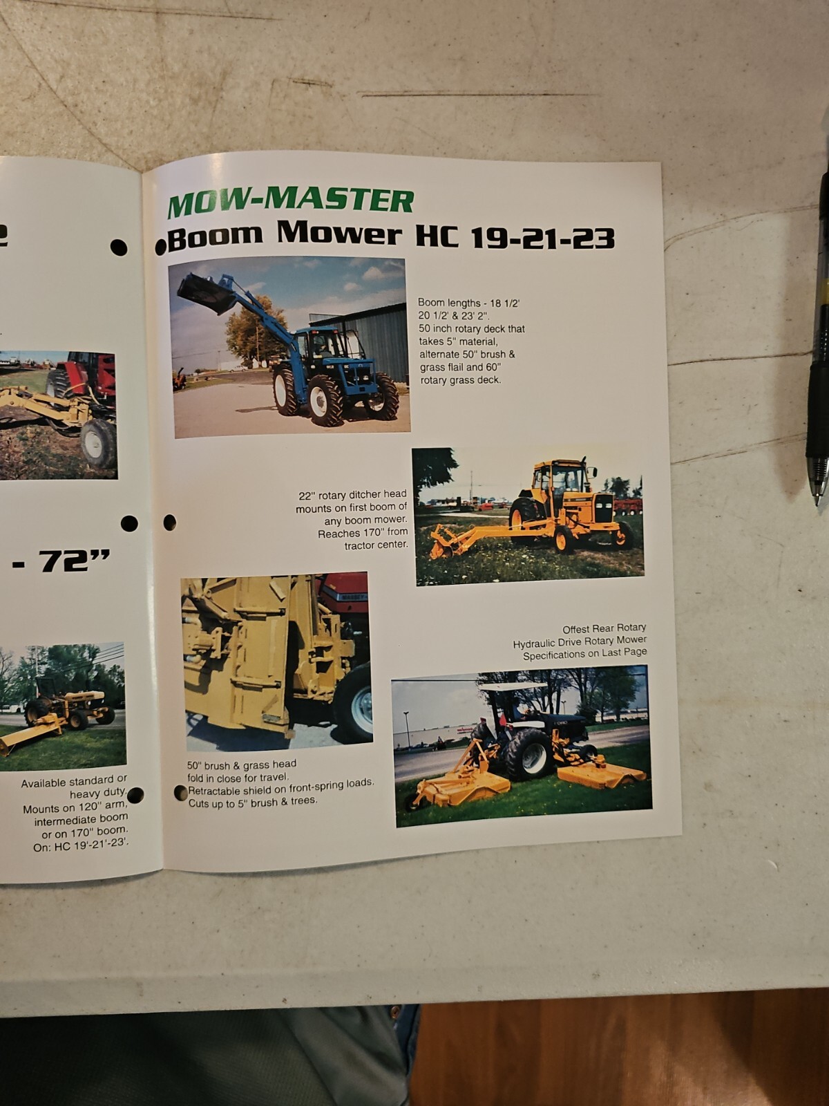 VINTAGE HARVEY Mow-Master Boom Mower HC-19 HC-20 HC-23 Sales Brochure