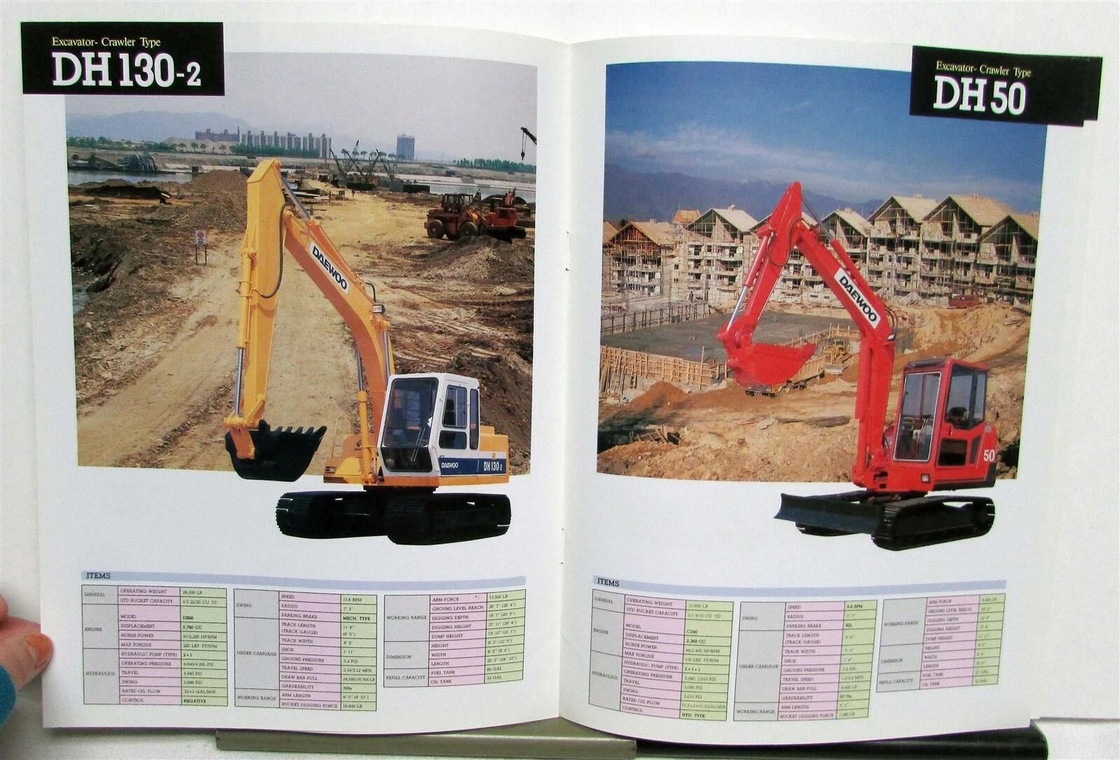 1991 Daewoo Full Line Excavator Crawler Wheel Loader Construction Sales Brochure