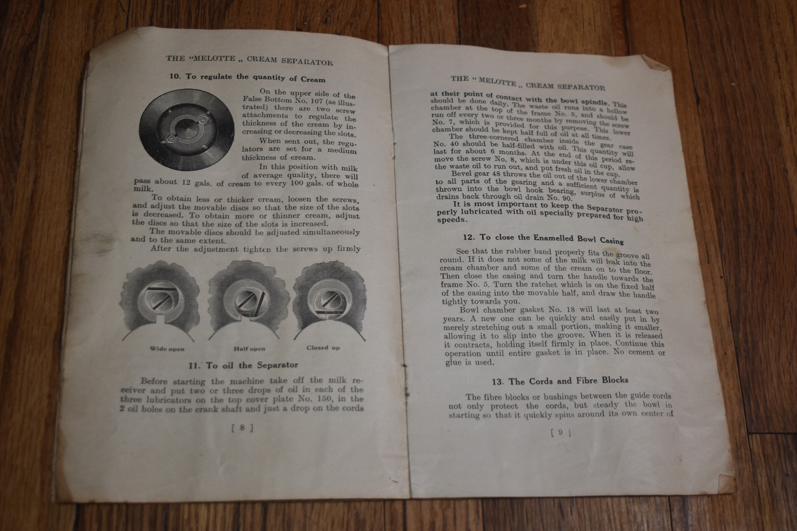 Vintage Melotte Cream Seperator Working Instructions Manual Book