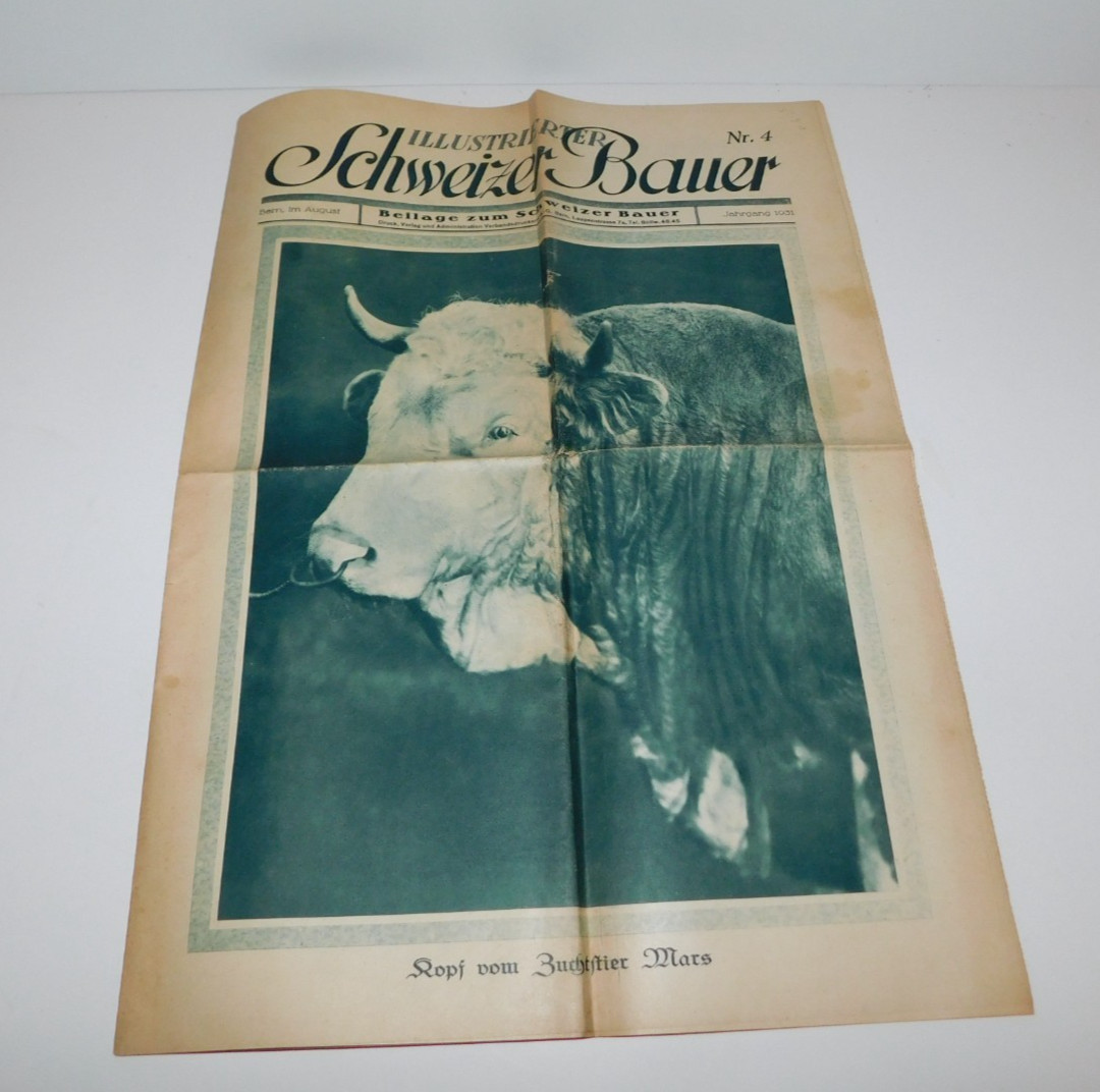 VINTAGE 1920’S SWISS CATTLE PAMPHLETS & 1931 SCHWEIZER BAUER PAPER TRACTOR ADS