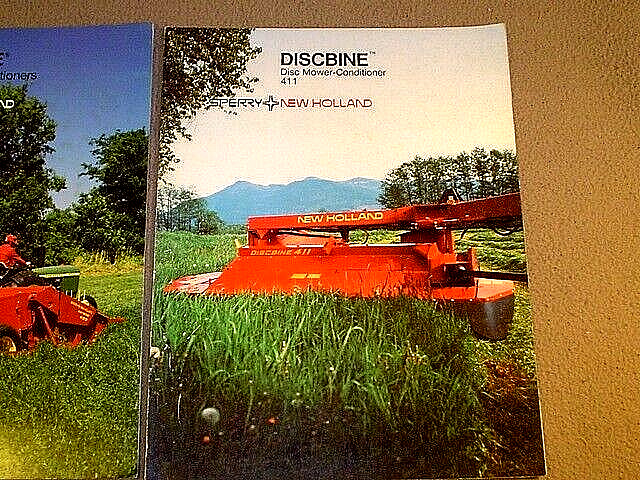 4 SPERRY NEW HOLLAND BROCHURE~DISCBINE~HAYBINE~’86 BUYERS GUIDE~AUTO BALE WAGONS