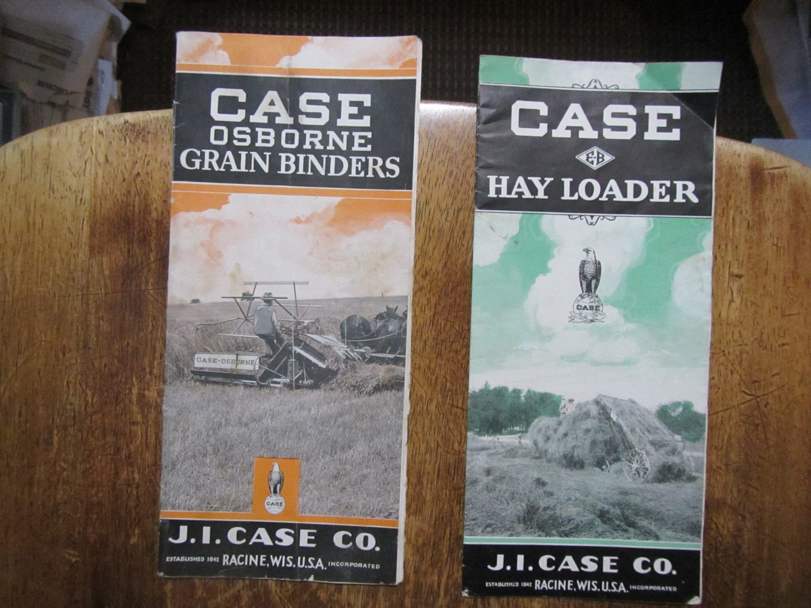 Case Osborne Grain Binder Hay Loader Sales Brochure Lot of 2 Original Fold outs