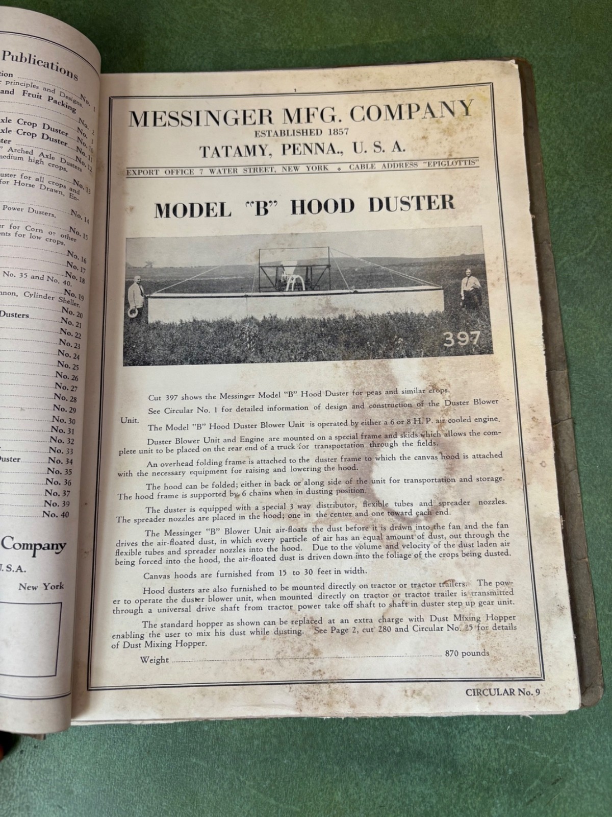 1939 Messinger Farm Machinery Manufacturing Dealer Sales Catalog Tatamy,Pa