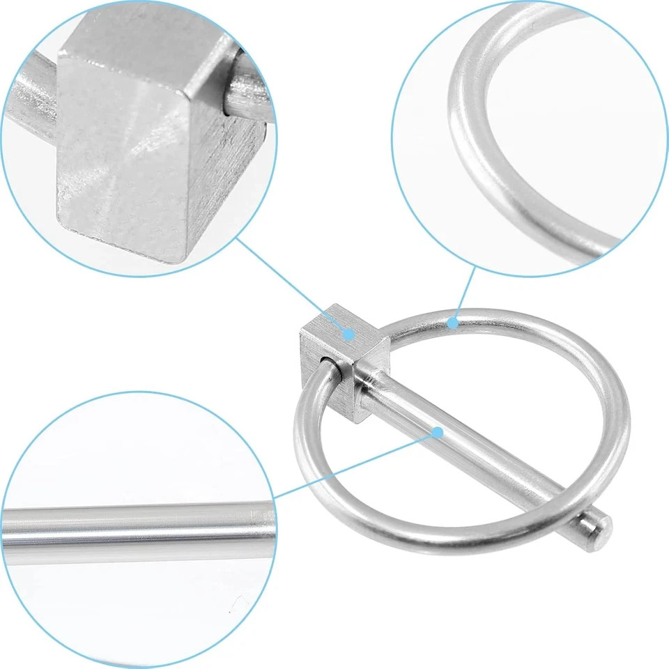 2 Pcs Heavy Duty Lynch Pin, Stainless Steel 3/16″ X 1-1/4″ Linch Pin with Ring f