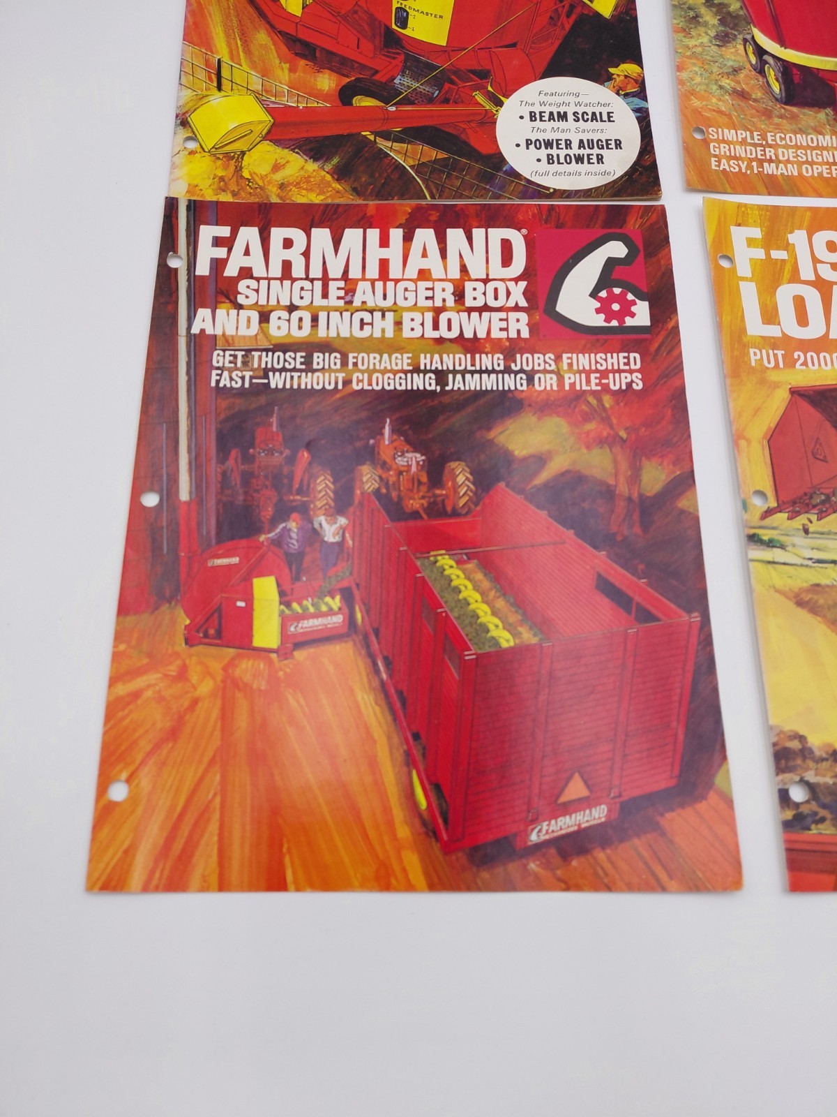 Lot Of 4 Vintage Farmhand Brochures- Blower- Loaders- Grinder- Feed Master