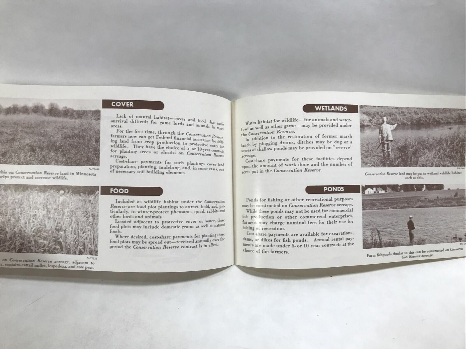 1958 WILDLIFE IN THE CONSERVATION RESERVE USDA PA 361 Habitat Wetlands Ponds