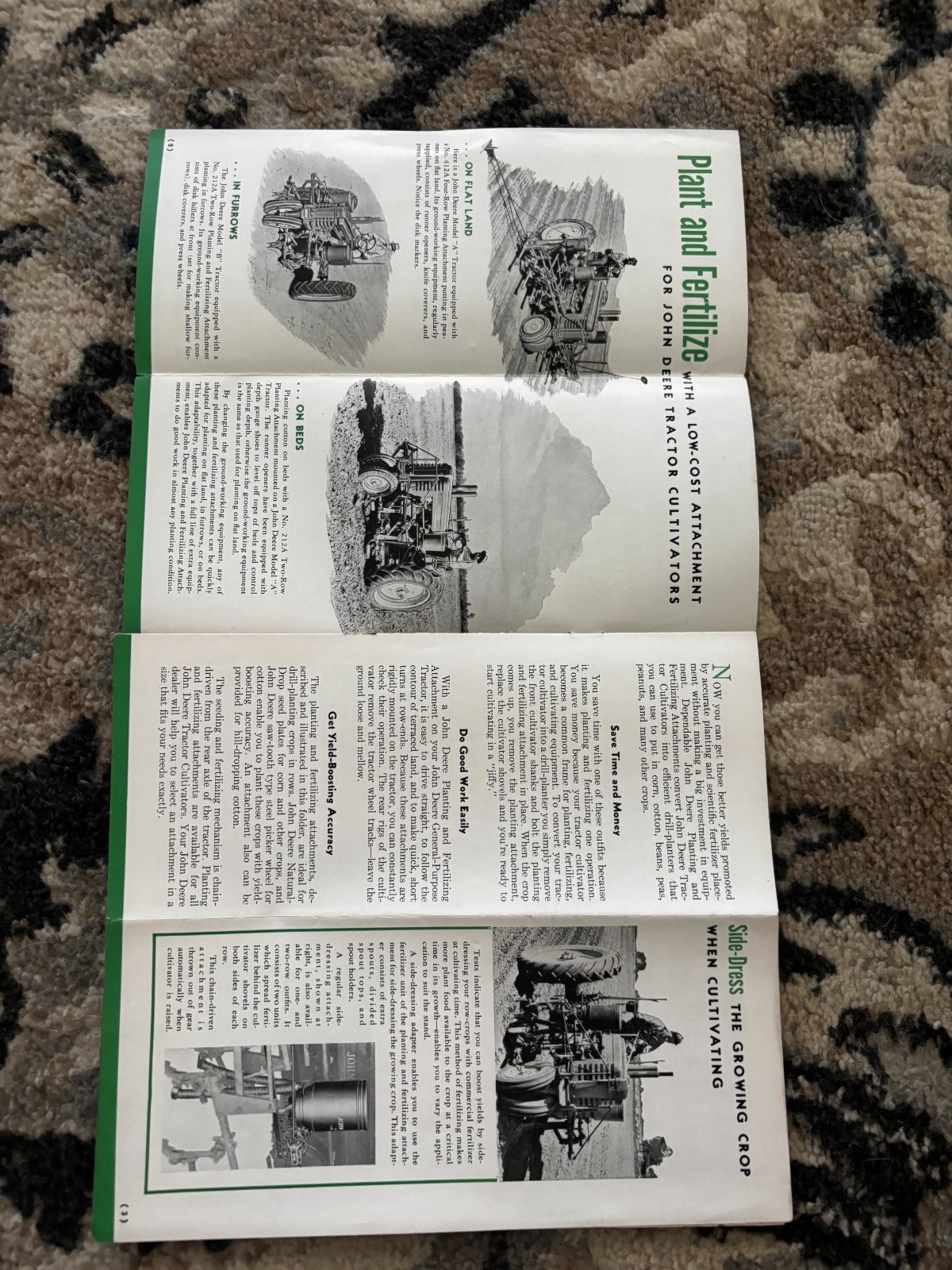 John Deere No. 112A 212A 412A Planting & Fertilizing At For 1949 Brochure DCPA26