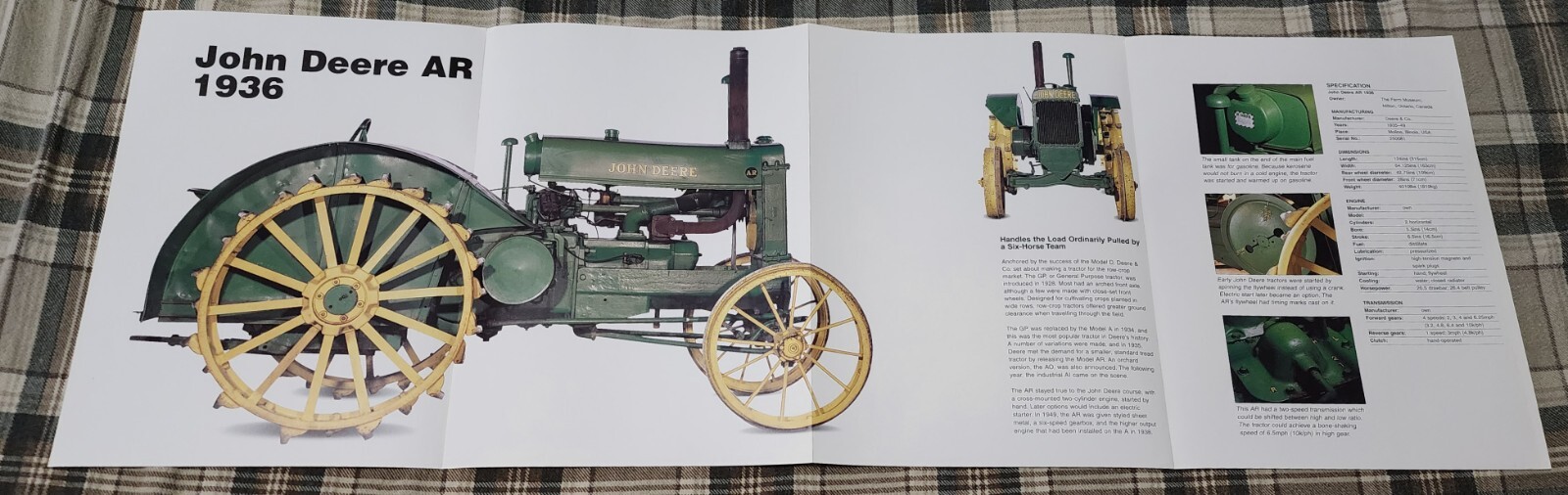 John Deere Farm Tractor Poster Picture Original Out of Print Wall Art Display