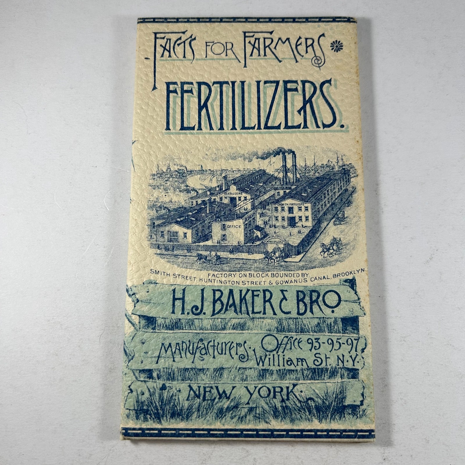 1898 Facts for Farmers H J Baker Fertilizers Manures Guide Advertising Brochure
