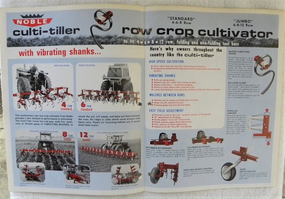 Vintage Noble Culti-Tiller Cultivator, Farm Equipment Color Dealer Advertising