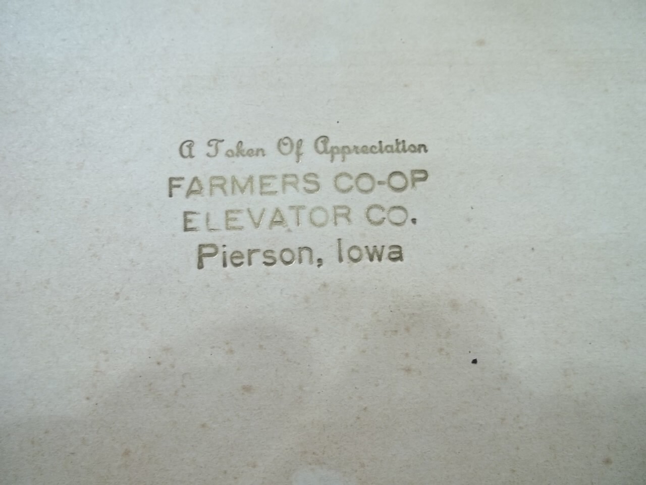 Appreciation Advertising Farmers Coop Elevator Pierson Iowa Glass Picture