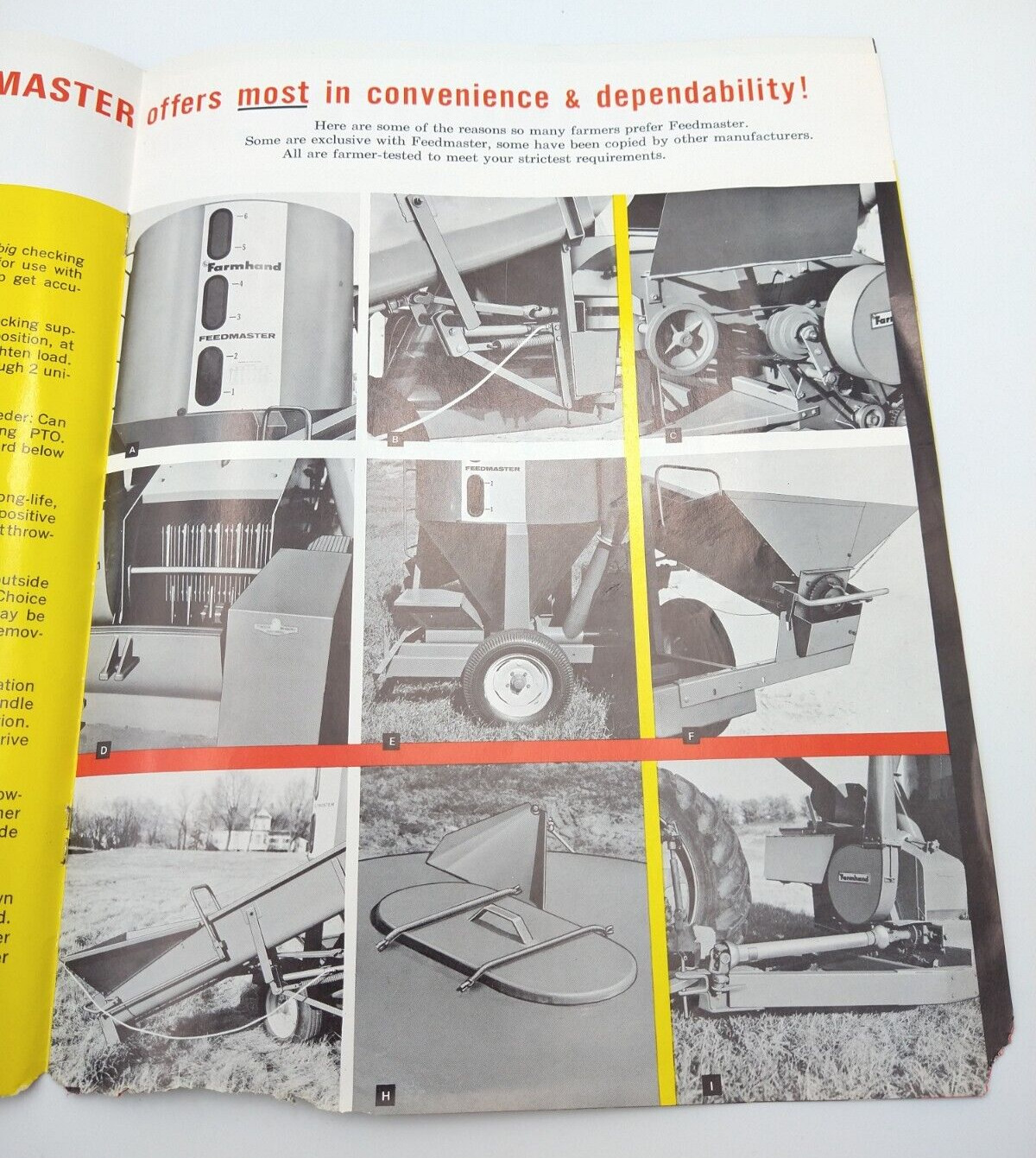 VTG 1960s Farmhand Feedmaster Dealer Sales Brochure 8 pg 8.5″x11″ Grinder Mixer