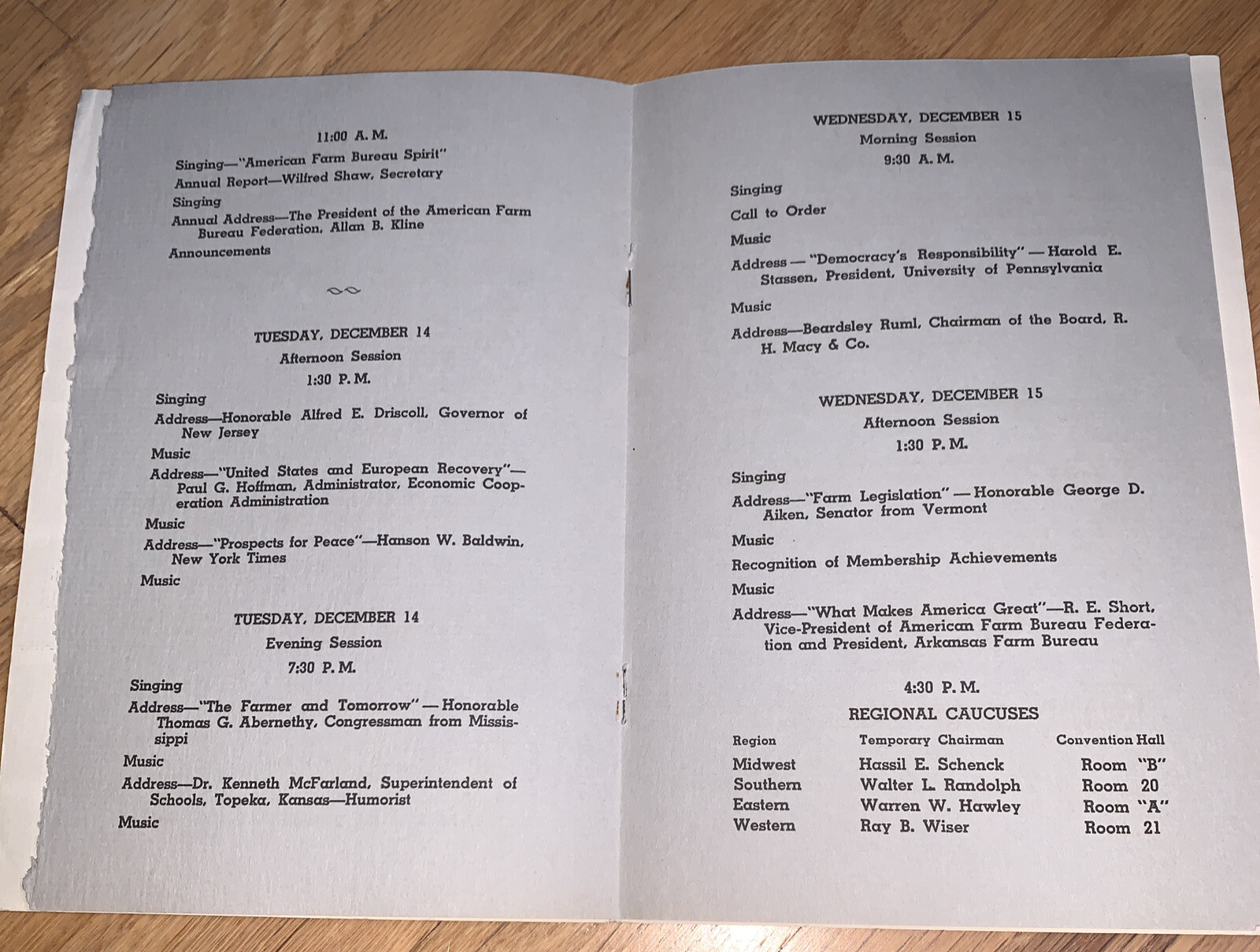 1948 AMERICAN FARM BUREAU FEDERATION 30th Annual Meeting Program