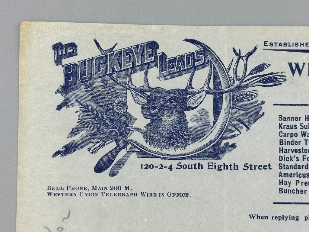 1902 Koenig BUCKEYE Antique FARM MACHINERY Advertising Letter ST LOUIS EXPO