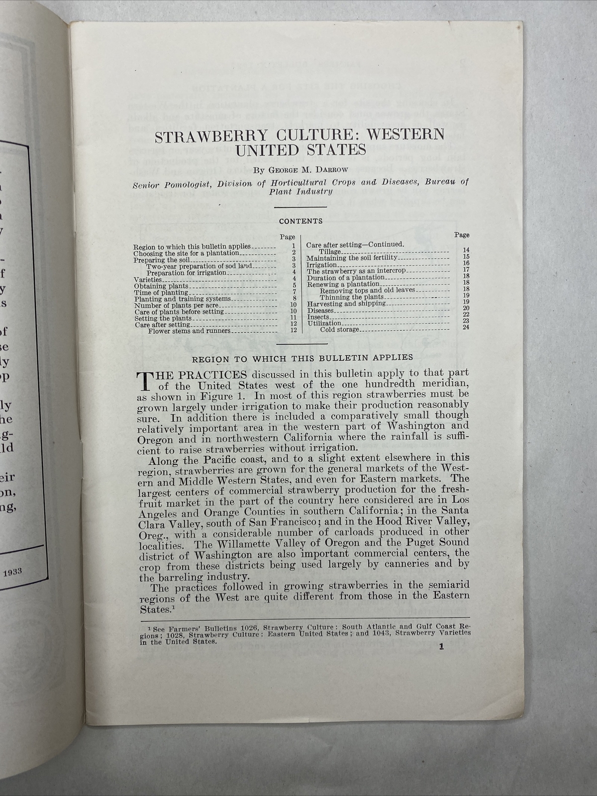 1936 USDA Farmers’ Bulletin No. 1027 Strawberry culture western united states