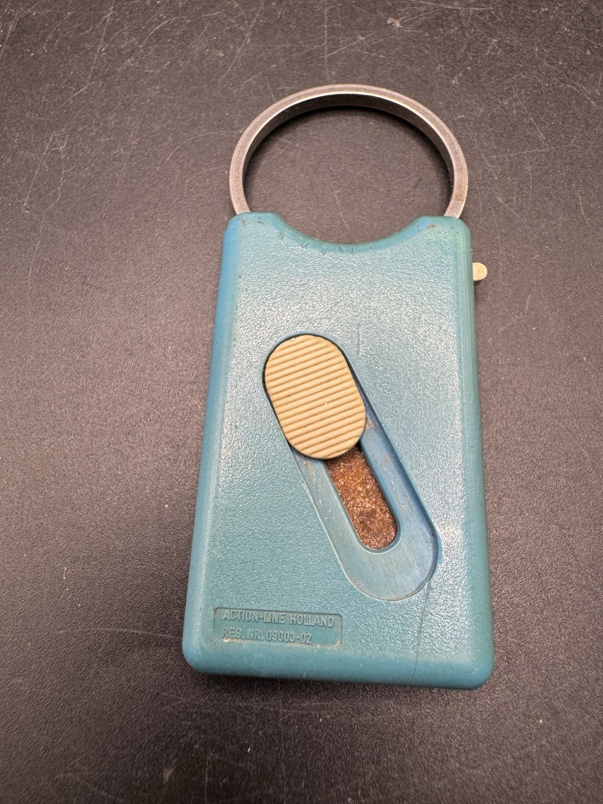 Vintage Action Line Holland Box Cutter Keychain Young’s Livestock Advertising