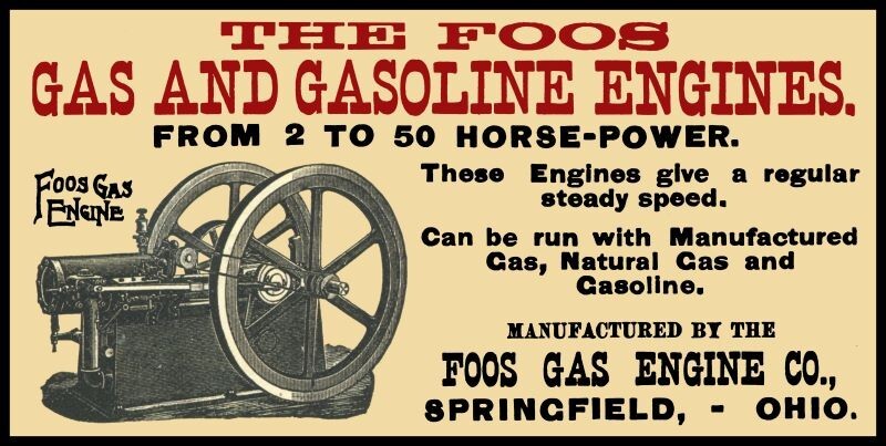 1895 Style Foos Gas Engine of Springfield, OhiO NEW Sign 8×16″ USA STEEL